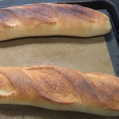 ずっと
このレシピで
作らせてもらってます！
バリバリハード系
フランスパン
美味しかったです☆